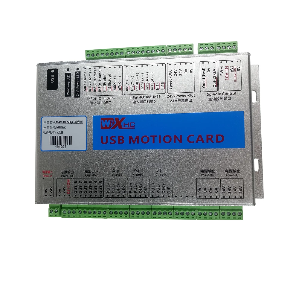 CNC Mach3 Ethernet port Motion Card XHC Controller Breakout Board 2MHz Support Win7 speed controller dc pwm