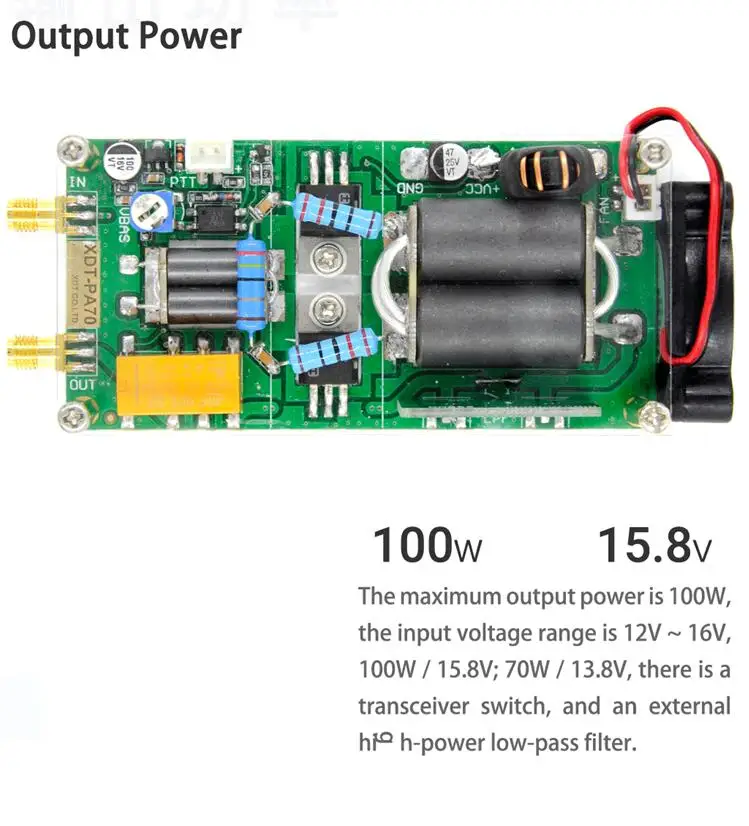 3~30Mhz 100w Shortwave power amplifier HF amplifier RF for QRP YAESU FT-817 FT-818 KX3 ic-703 /Xiegu X5105 G90S G1M/KN-990
