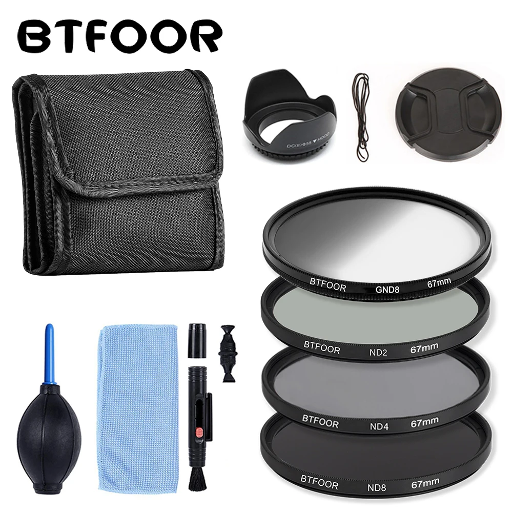 BTFOOR Gradient Nd Filter 49 52 55 58 67 72 77 82 Mm for Camera Canon Lens Eos M50 600d 2000d Nikon D3200 D3500 D5600 Sony A6000