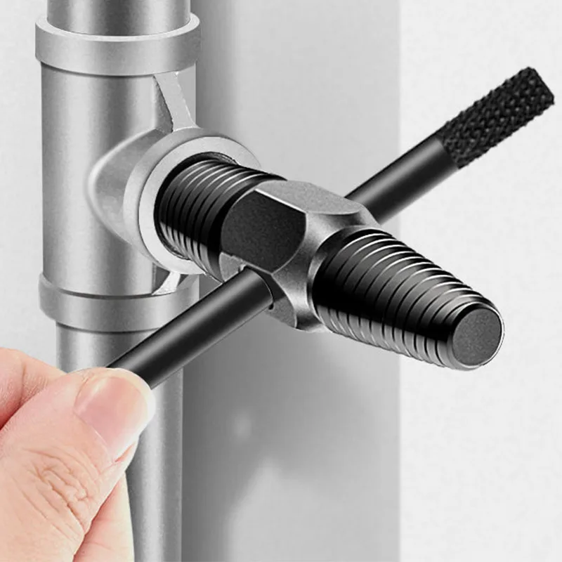 Universal quebrado Wire Extractor Faucet Double-head Triangle Valve Tap Screw Extractor Pipe Valve Tap Broken Wires Screws