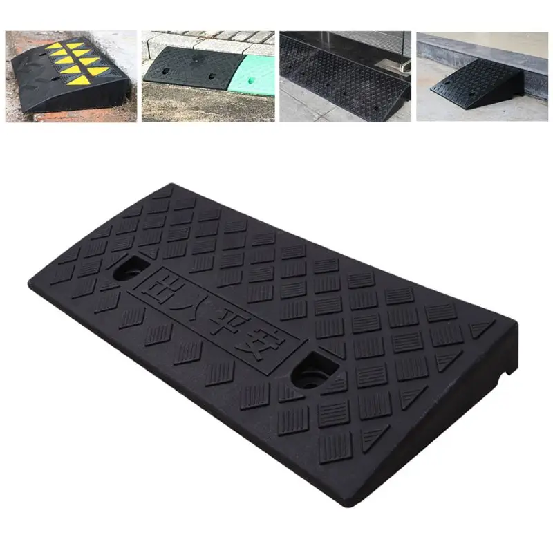 Car Access Ramp Triangle Pad Speed Reducer Durable Threshold for Automobile Motorcycle Heavy Wheelchair Duty Rubber