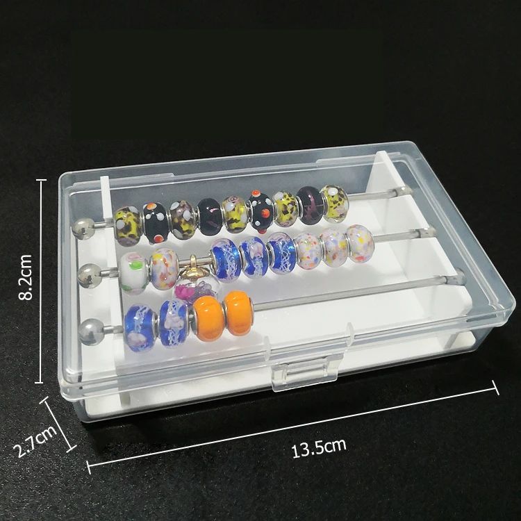Acrylic Jewelry Charm Beads Storage Box for Trollbeads Bracelet Ring Holder Organizer Tray Diy Finding Display Stand Rack Case