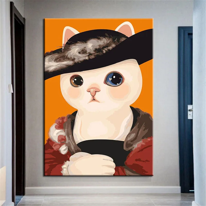 

100% роспись вручную, фотообои с абстрактными животными, холст, искусство на стену, украшение для дома, настенное искусство, большой размер без рамки