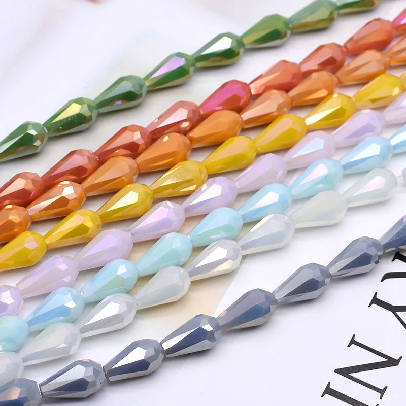 20Pcs/lot 8x14mm Water drop Faceted Crystal Beads Teardrop Shape Austria Crystal Glass Beads for Jewelry Making DIY Necklace