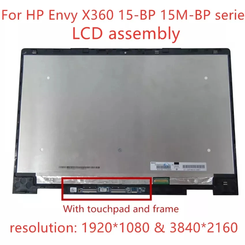 IPS LED LCD Display Touch Screen Digitizer Assembly + Bezel For HP ENVY x360 15-bp 15-bp000 15-bp100 15m-bp000 15m-bp100 15t-bp