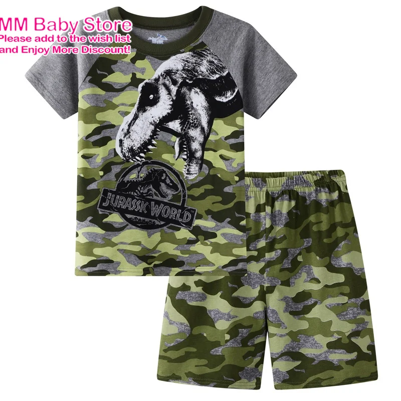 Summer Kids Boys 1-7Years Clothes Sets Excavato Cartoon Printing T-Shirt And Cotton Short Pants Leisure Children Pajamas Suit image 3