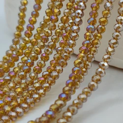 2 3 4 6 8mm Brown Faceted Flat Glass Beads Round Czech Crystal Loose Beads for Jewelry Making Accessories Bracelet DIY