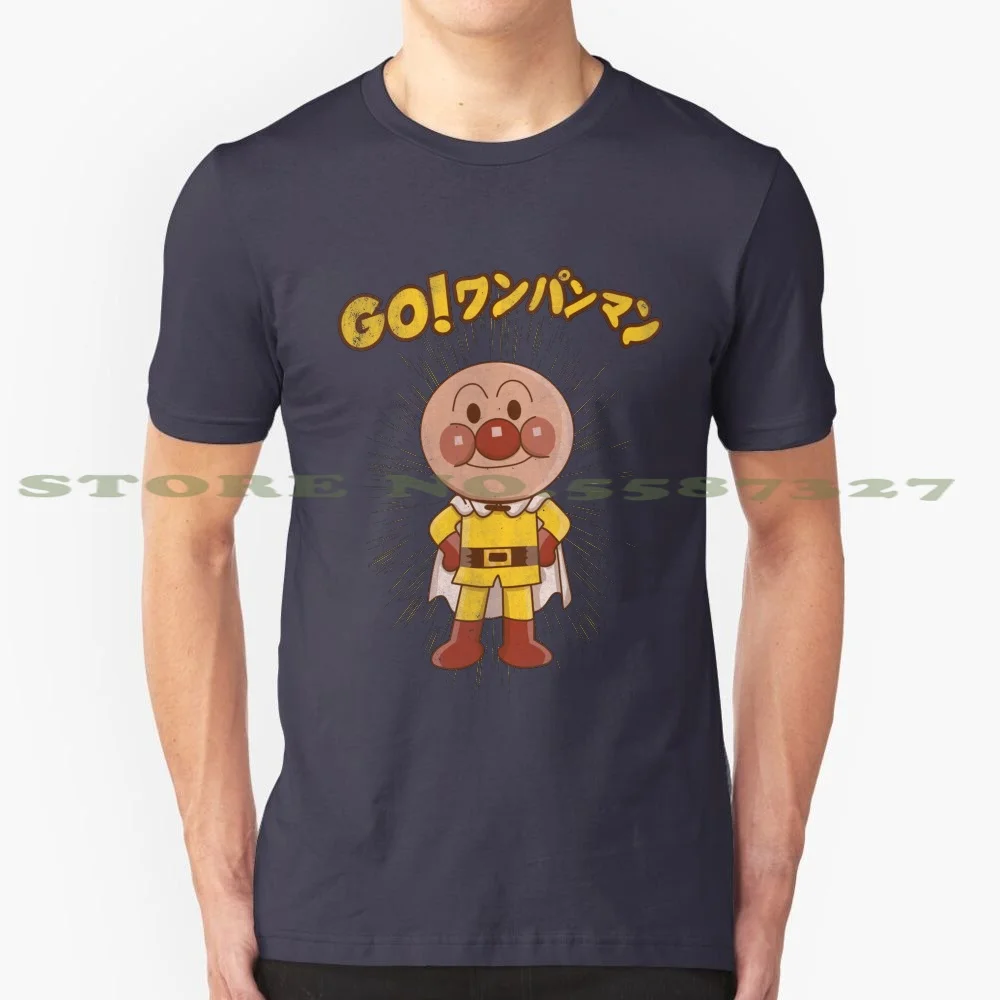 Go! Punchman 100% Cotton T-Shirt Anpanman Punch Popular Anime