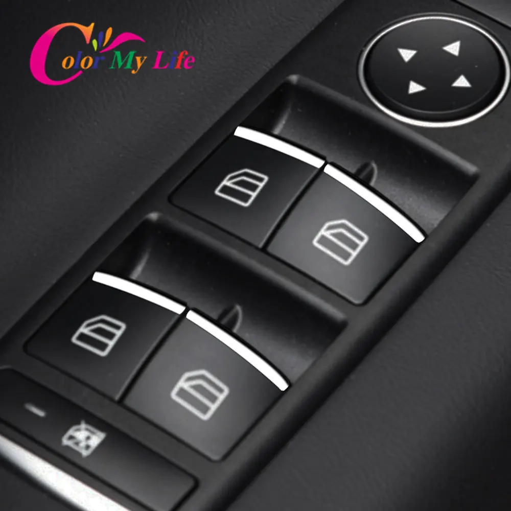 Color My Life 7Pcs/Set ABS Chrome Window Lifter Switch Button Decoration Cover Trim for Tesla Model S X 2012 - 2020 Accessories