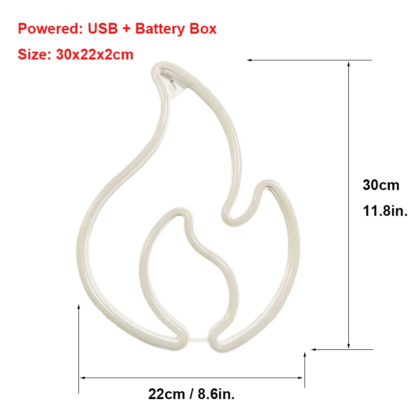 불꽃 불 네온 사인 조명 로고 LED 벽걸이 장식 램프, 방 바 상점 파티, 생일 휴일 야간 조명