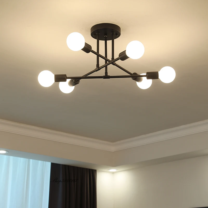 

Nordic Simple Ceiling Lights Multiple E27 Hanging Ceiling Lamp for Living Room Decoration Bedroom Lights Modern Light Fixture