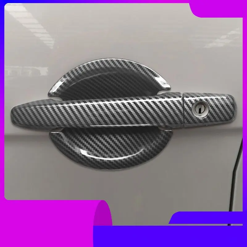 For Mitsubishi Outlander Lancer ASX 2008-2020 ABS Chrome Carbon Fiber Car Door Handle Bowl Cover Sticker Styling Accessories