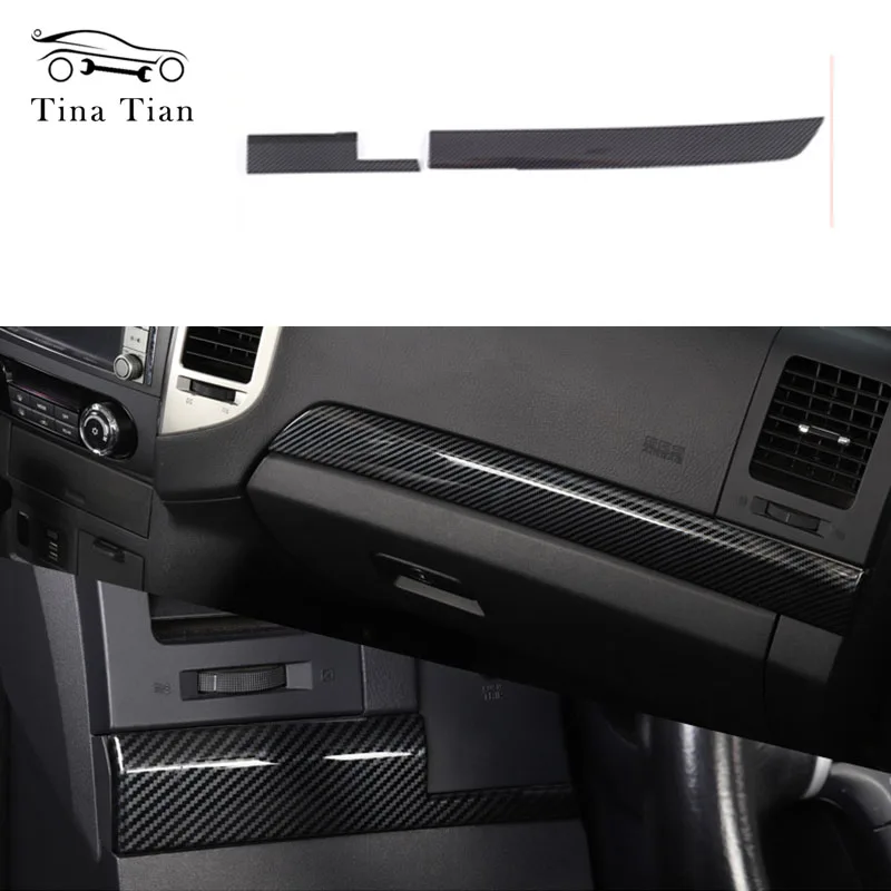 2  pieces  Fit for Mitsubishi PAJERO 2007-2019 Auto parts Carbon fiber color Central Console Cover