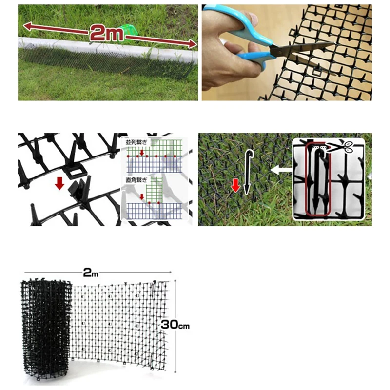 가정용 정원 고양이 고양이 퇴치 매트, 가시 스트립, 개 방지, 억제 스파이크 매트, 정원 꽃 식물