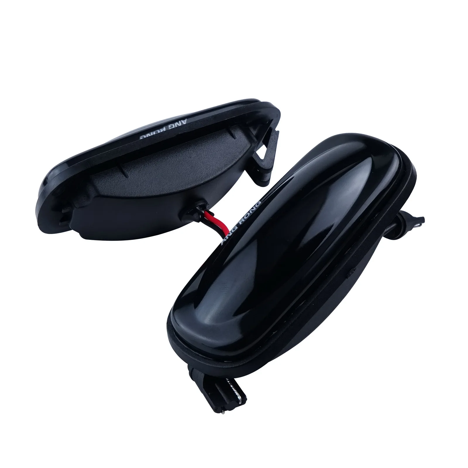 ANGRONG 1 Pair For Land Rover Defender 90 Discovery 2 Amber Dynamic LED Side Marker Indicator Repeater Light Black Lens