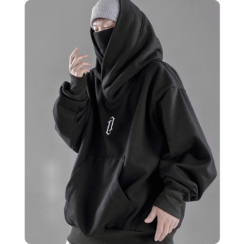 Autumn winter High collar hoodie loose comfortable Men\'s clothes Harajuku Hiphop streetwear Fleece hooded oversize Sweatshirt