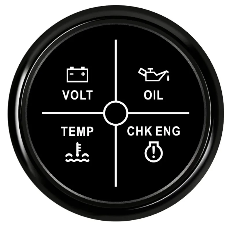 Custom 52mm Digital Car Voltmeter Alarm Gauge Meter Oil Pressure Water Temperature Engine Alarm 4LED With Red Backlight 12V/24V