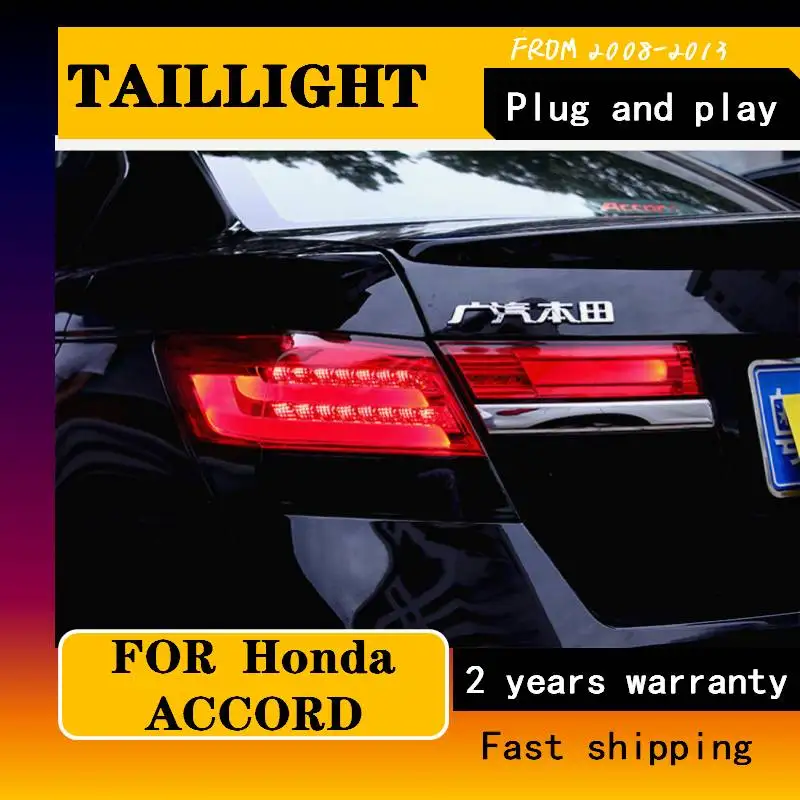 Car Styling LED Tail Lamp For Honda Accord 8 Tail Lights 2008-2012 For Accord Rear Light DRL+Turn Signal+Brake+Reverse LED Light