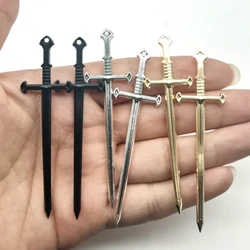 6pcs Sword Pendant 80*20mm Charms Tibetan Silver Plated Pendants Antique Jewelry Making DIY Handmade Craft Antique Color,black