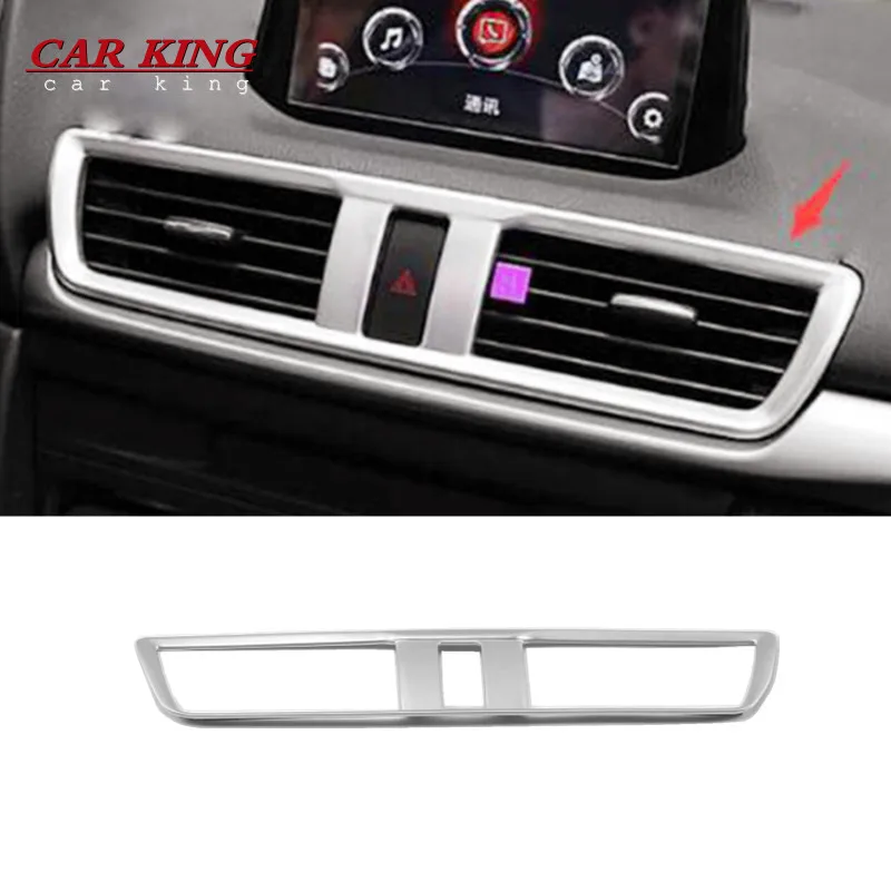 

For Mazda 3 AXELA Sedan Hatchback 2017 2018 Accessories Interior Middle Air Conditioning AC Outlet Vent Cover Trim ABS Matte