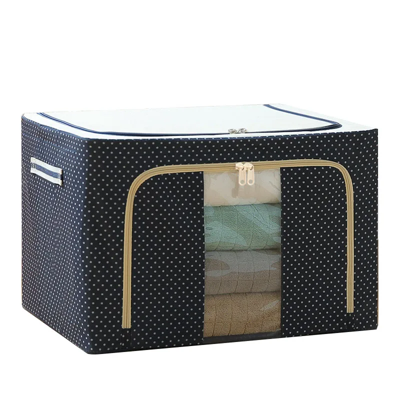 

Oxford Cloth Steel Frame Storage Box Large Capacity Bedding Organizer with Window & Dual Zipper Side Closure 24/66/72L TB Sale