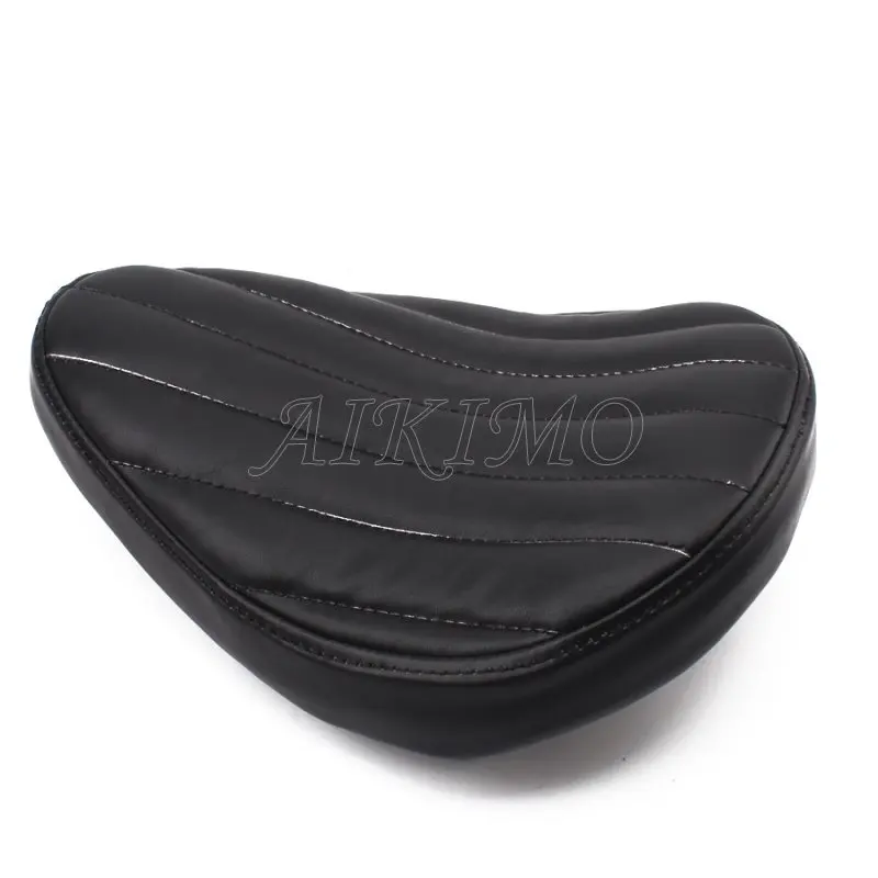 Black Motorcycle Retro Leather Style Solo Seat+Steel Swivel Bracket Sliding T-Bar 3.1\