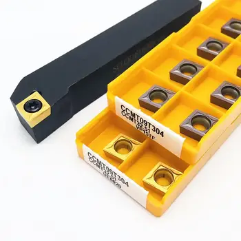 Liquid sclcr09% 1616h09 SCLCR2020K09% 10.2525m09 CNC lathe 95 degree tool post + 10pcs CCMT09T304 CCMT09T308 carbide insert