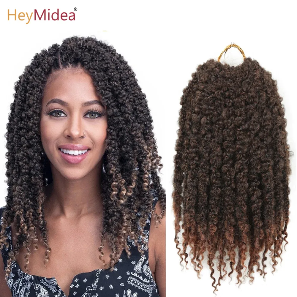 12Inch Synthetic Crochet Braids Pre-twisted Passion Twist Hair Extensions Flufly Butterfly For Women HeyMidea