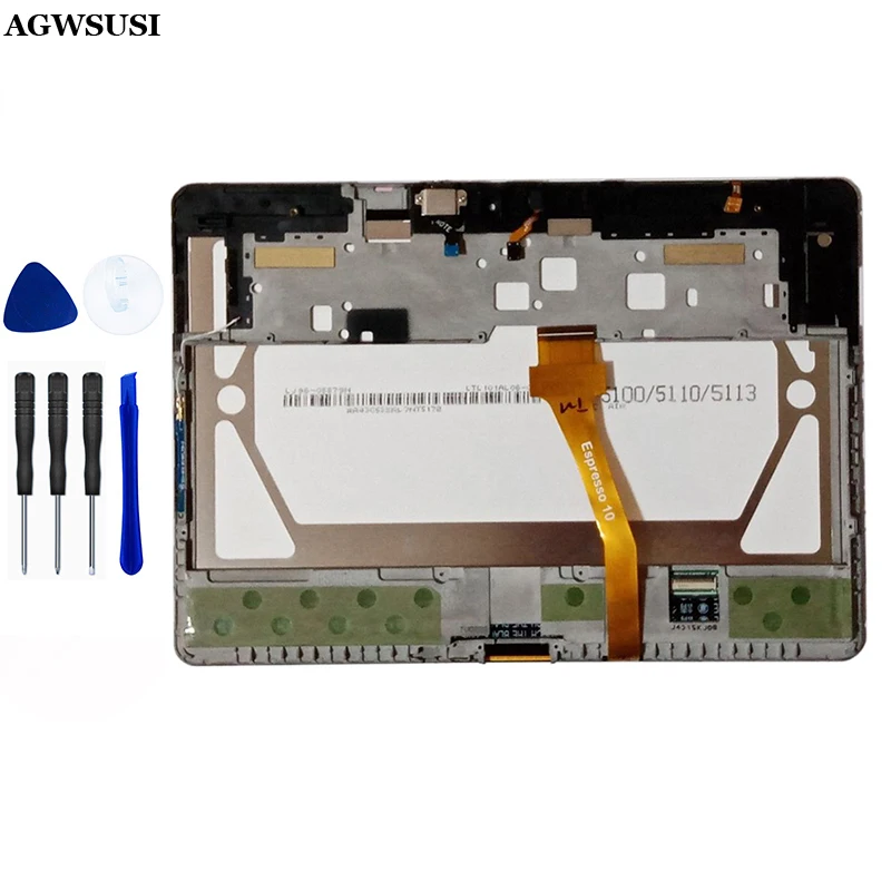 For Samsung Galaxy Tab 2 10.1 P5100 P5110 LCD Display Panel Module Pantalla Touch Screen Digitizer Sensor Assembly with Frame