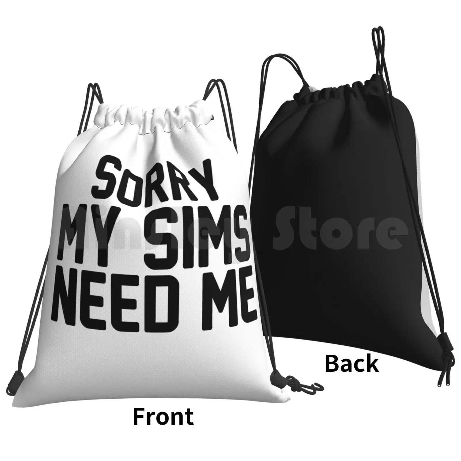 Mochila con cordón para gimnasio, bolso impermeable para juegos de Los Sims 4, resistente al agua