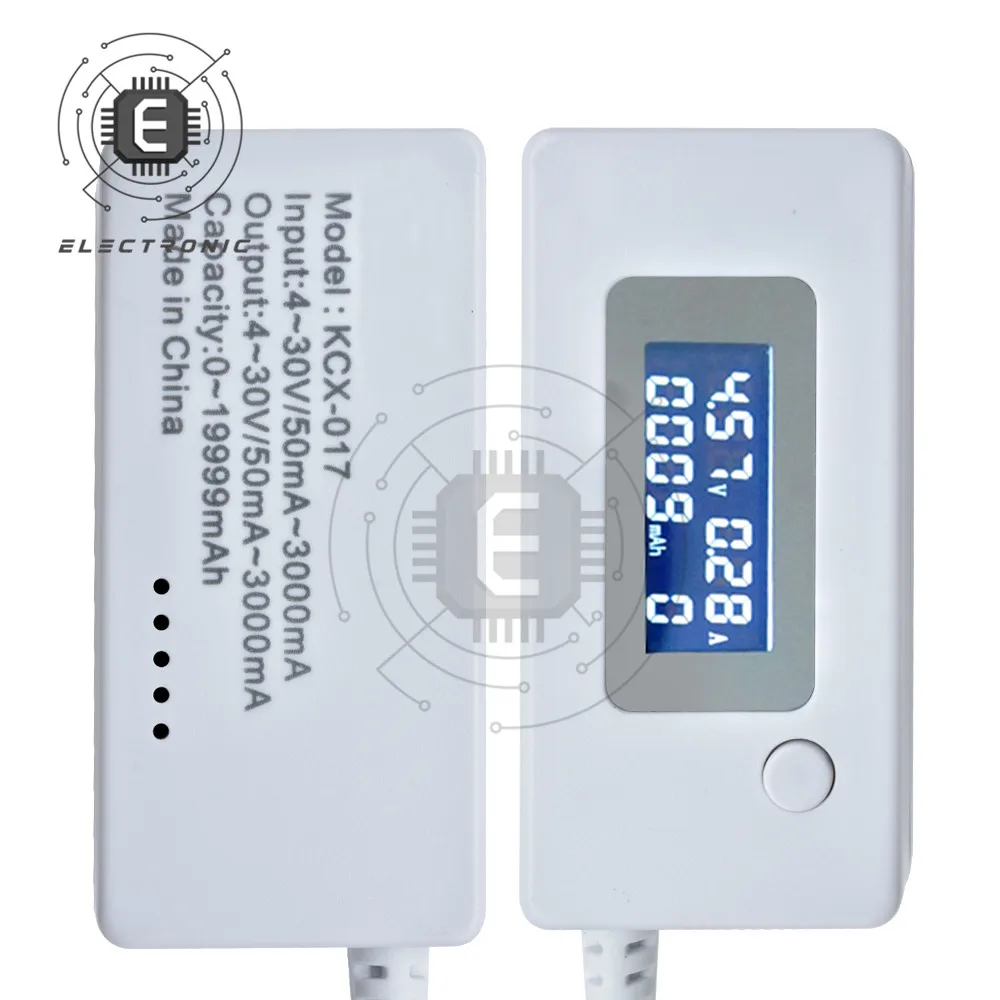 Amperometro e voltmetro del Tester di ricarica della banca di potere di corrente e tensione USB doppio LCD portatile con cavo di prolunga USB