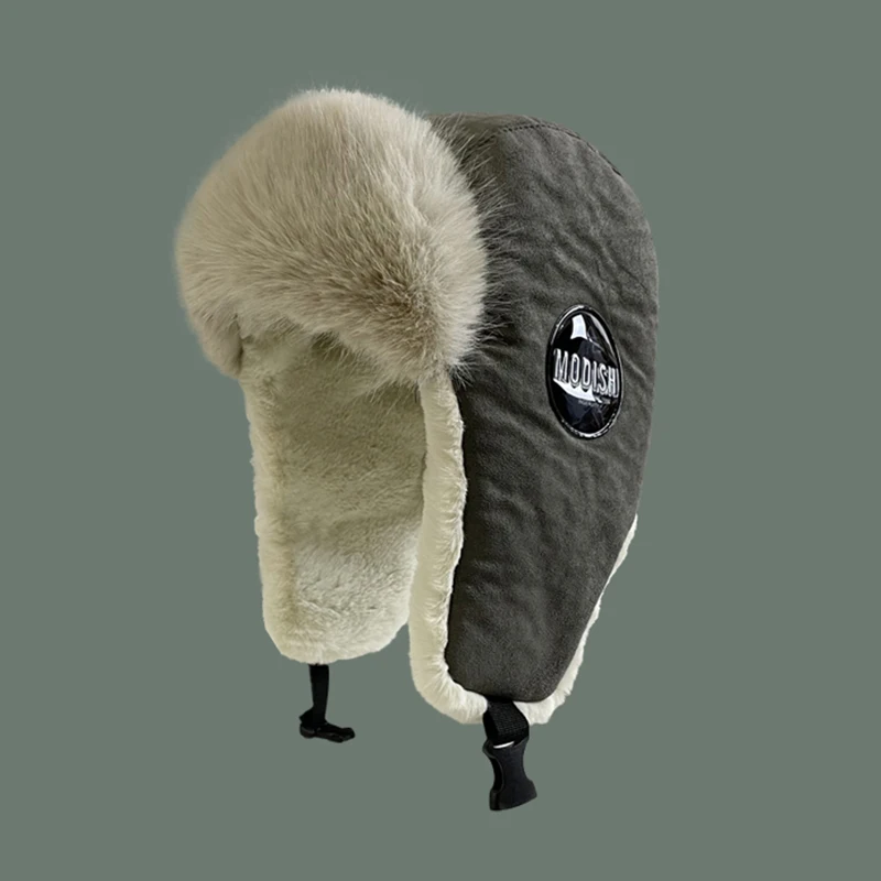 

Winter 2021 Fleece Bomber Hat Men Warm Russian Ushanka Hats With Ear Flap Faux Fur Pilot Trapper Soviet Ski Snow Cap