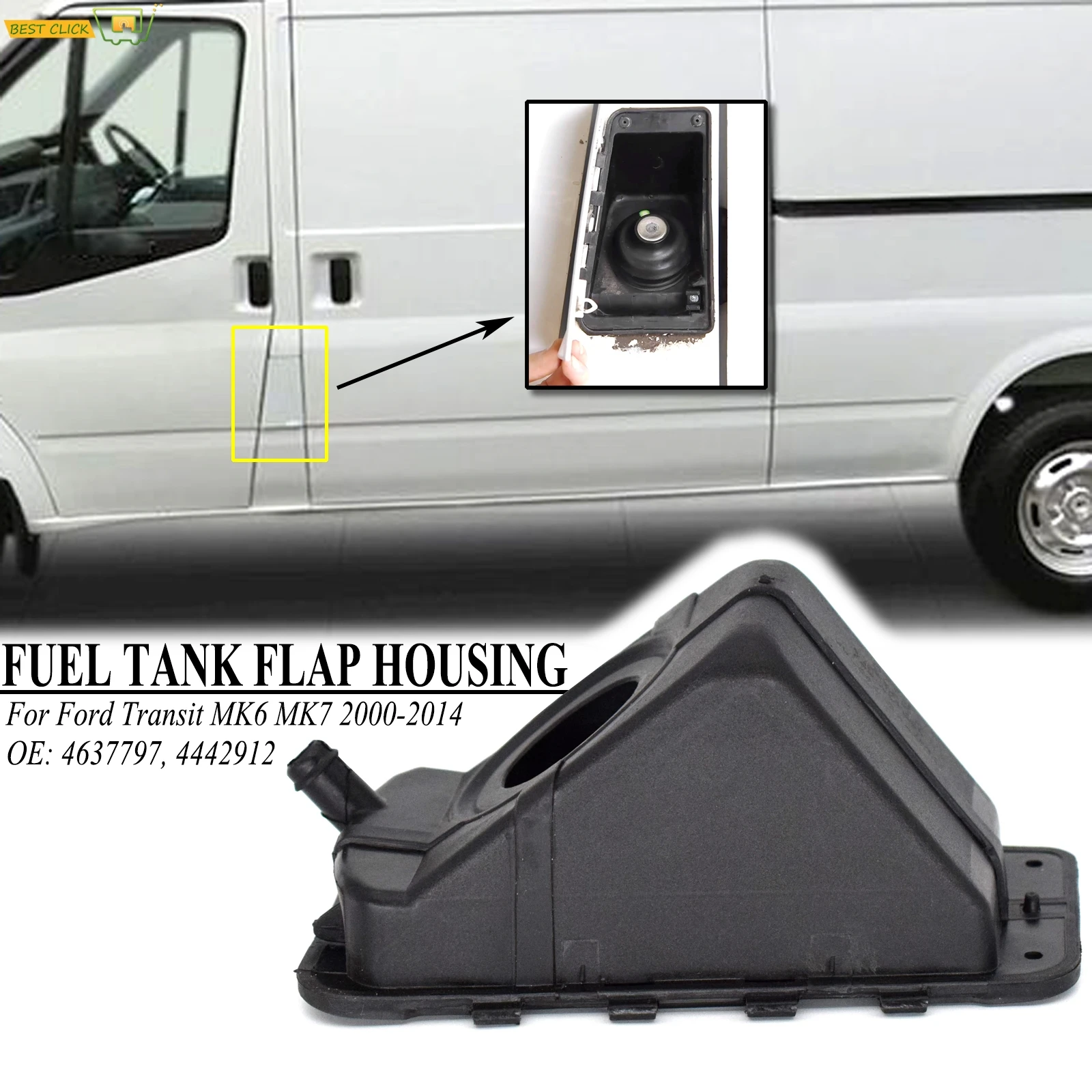 1x For Ford Transit MK6 MK7 2000 - 2014 Fuel Tank Filler Door Flap Housing YC15 27936 AK Car Accessories Styling 01 02 03 04 05