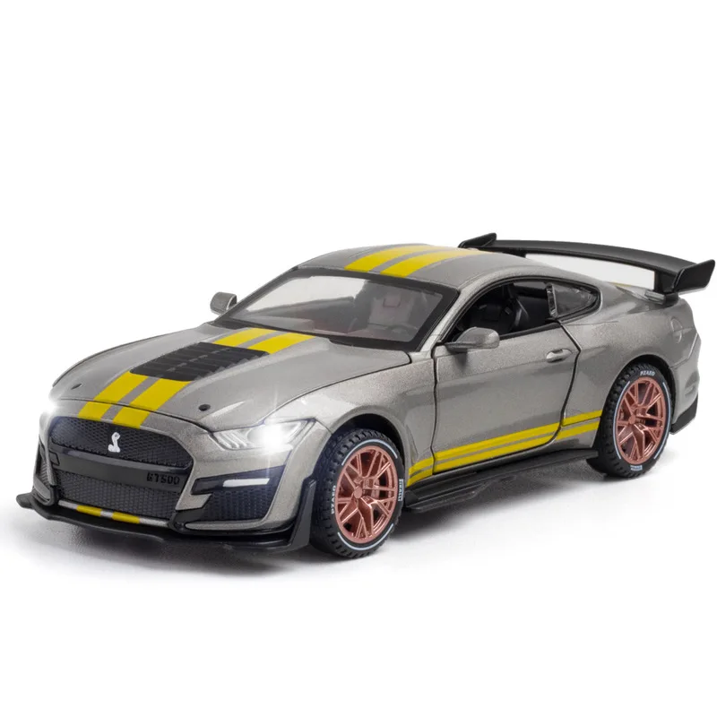 1:32 Ford Mustang Shelby GT500 GT350 Supercar wysokiej samochód symulacyjny Model stop wycofać zabawkowy samochodzik dla dzieci 4 otwarte drzwi prezenty dla dzieci