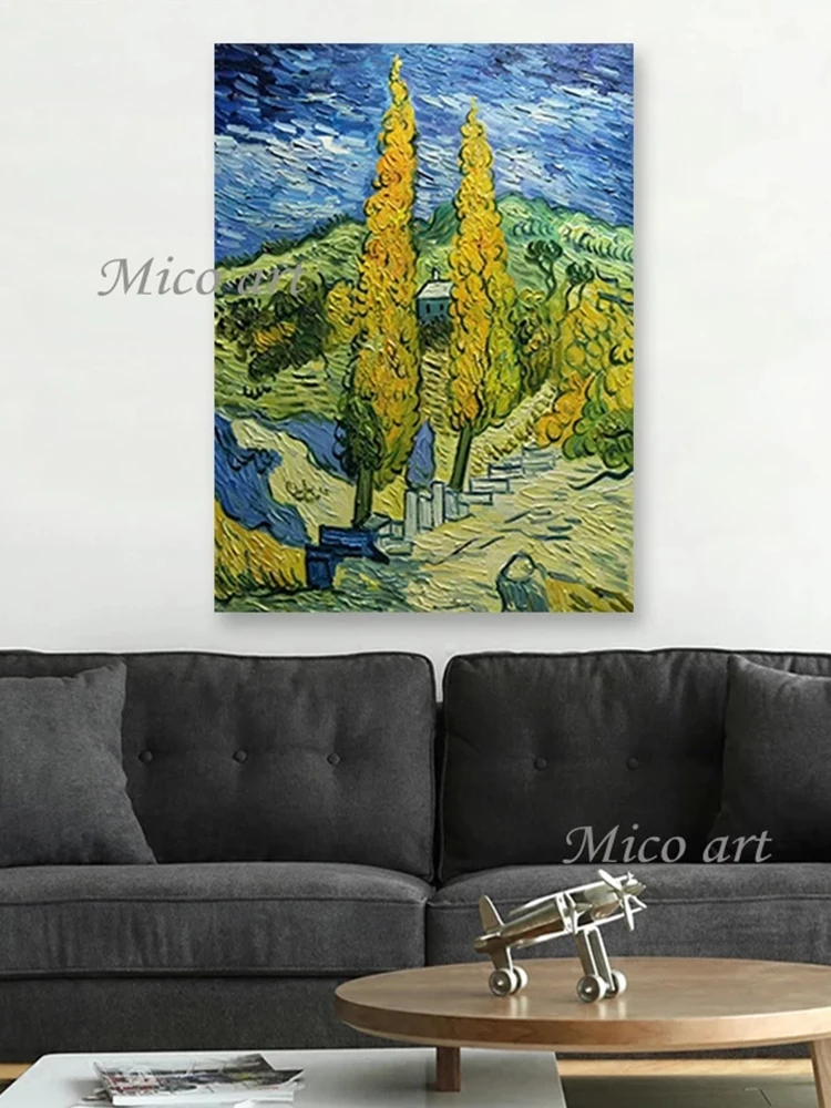 Outdoor Landscape Field Van Gogh's Oil Painting Replica Famous Paintings Picture Art Modern Bedroom Decoration Canvas Wall Art