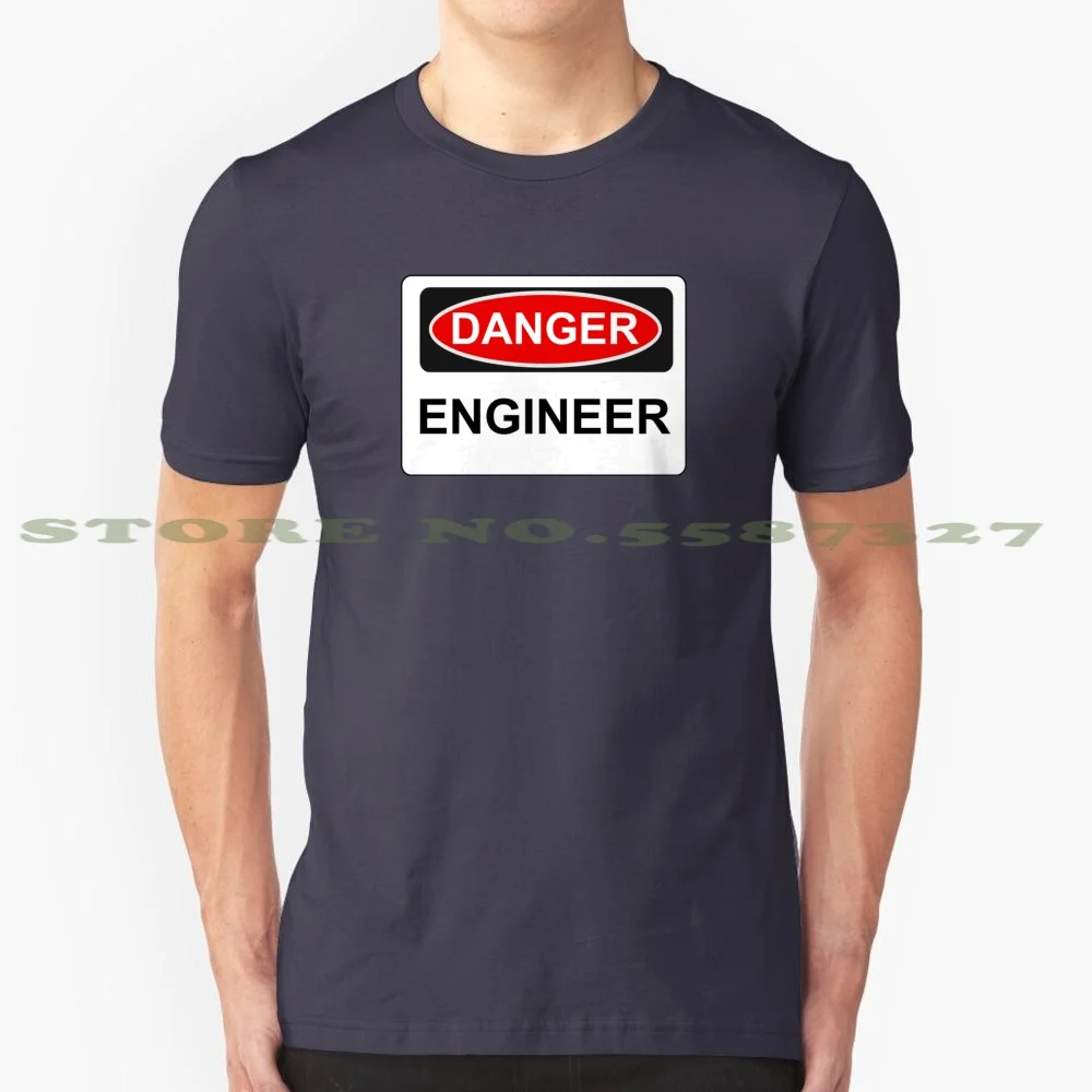 Gevaar Ingenieur-Waarschuwingsbord 100% Katoenen T-Shirt Gevaar Ingenieur Teken Code Codering Software Mechanische Civiele Elektrische
