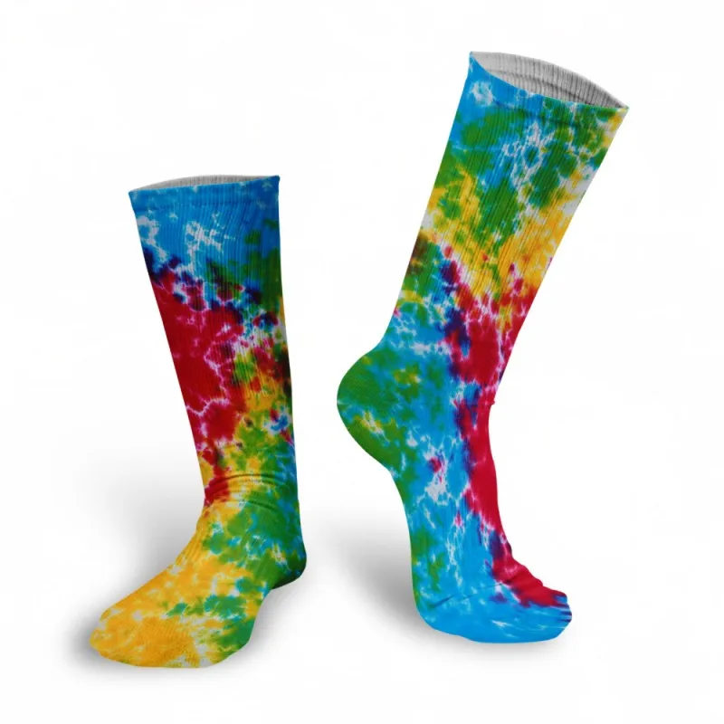 Colorful Tie-dyed Skateboarding Women Tube Socks Long Fashion Men And Women Straight Socks Couples Sport Cotton Stockings