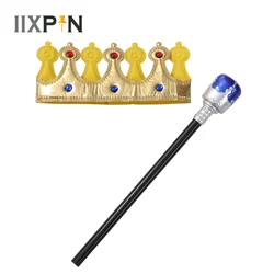 Creative Kids King Queen Prince Hat Scepter Cosplay Props Fairy Magic Wand Party Halloween Costume Christmas Stage Performances