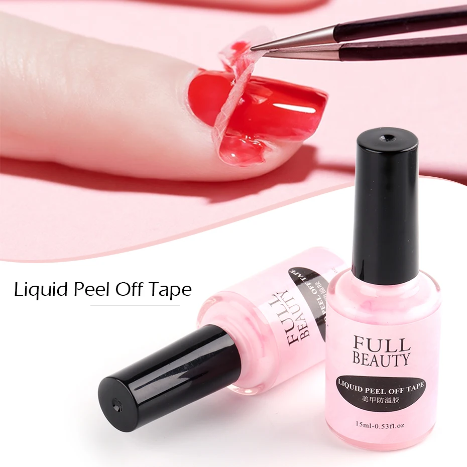 15ml Flüssigkeit Latex Für Nägel Anti-überlauf Abziehen Band Kleber Rand Haut Protector Creme Mit Pinzette Maniküre pflege Polnischen NT1825