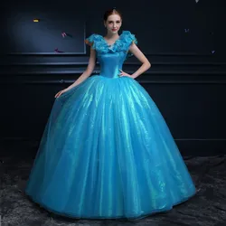 2024 Sky Blue Quinceanera Sweetheart ซาติน Quinceanera PLUS ขนาด Ball Gown Vestidos De Quinceaneras ที่กําหนดเอง