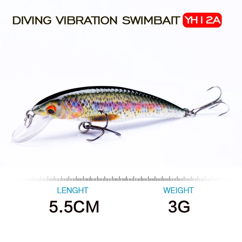Agoie 55mm/3g przynęta wędkarska jakość Mini Minnow przynęta plastikowa twarda przynęta Pesca sztuczne szczupaki woblery Crankbait przynęta na ryby — zdjęcie 3