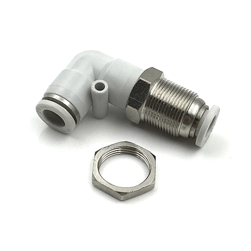 PLM pneumatic quick connector L-shaped elbow 4 6 8 10 12MM hose white air connector copper baffle diaphragm connector