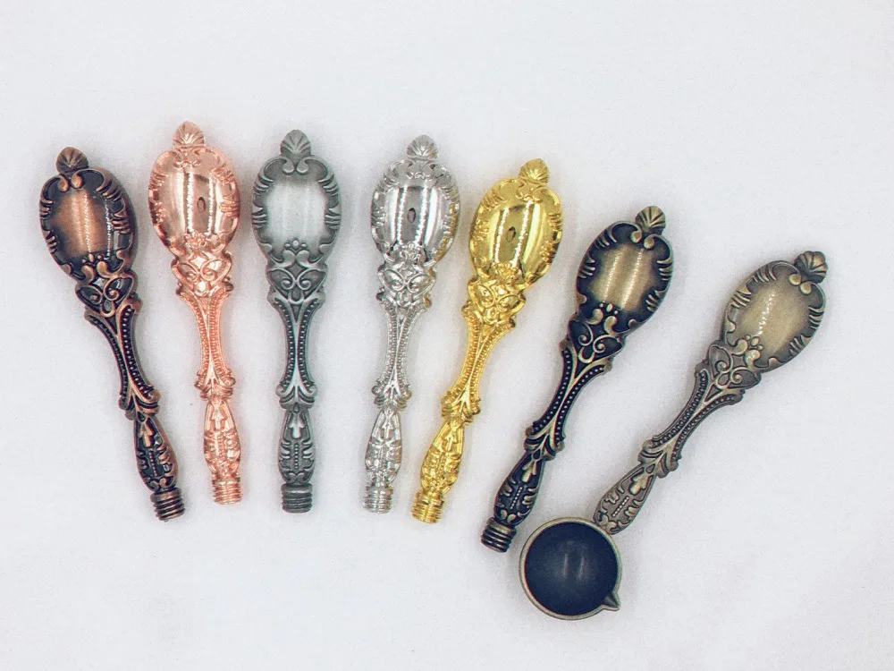 Retro broze metal color handle antique metal handle in diffrent color for wax seal stamp metal handle tool view 4