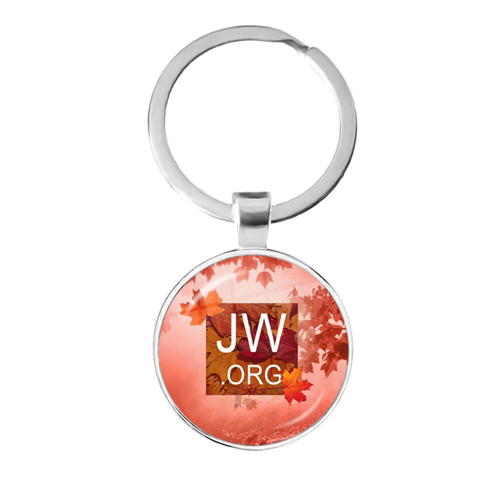 JW.org Keychain Jehovah\'s Witnesses Art Picture 25mm Glass Cabochon Pendant For Catholic Believers Jewelry Women Girls Men Gift