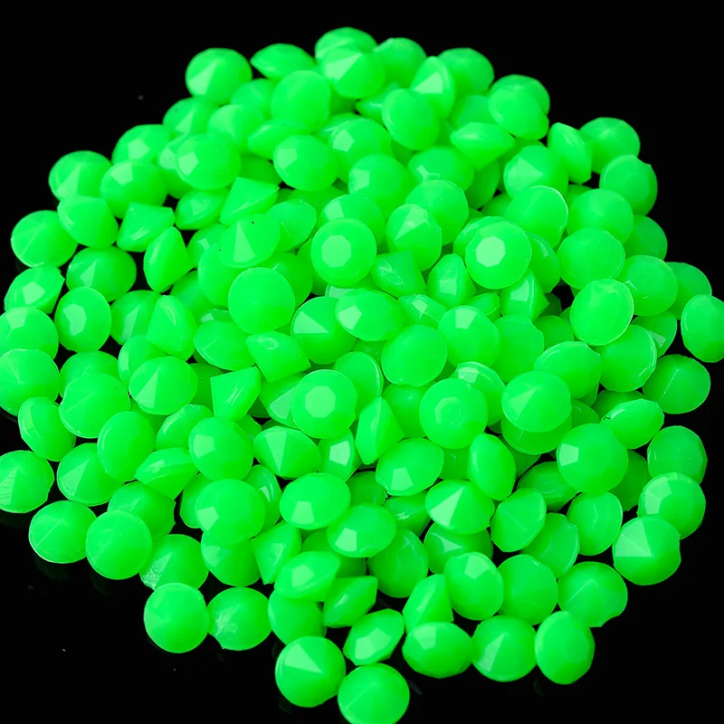 New 100pcs/lot 4mm Neon round Pointed back Jelly Candy Resin Rhinestones 3D Nail Art Decorations jewelry making crafts