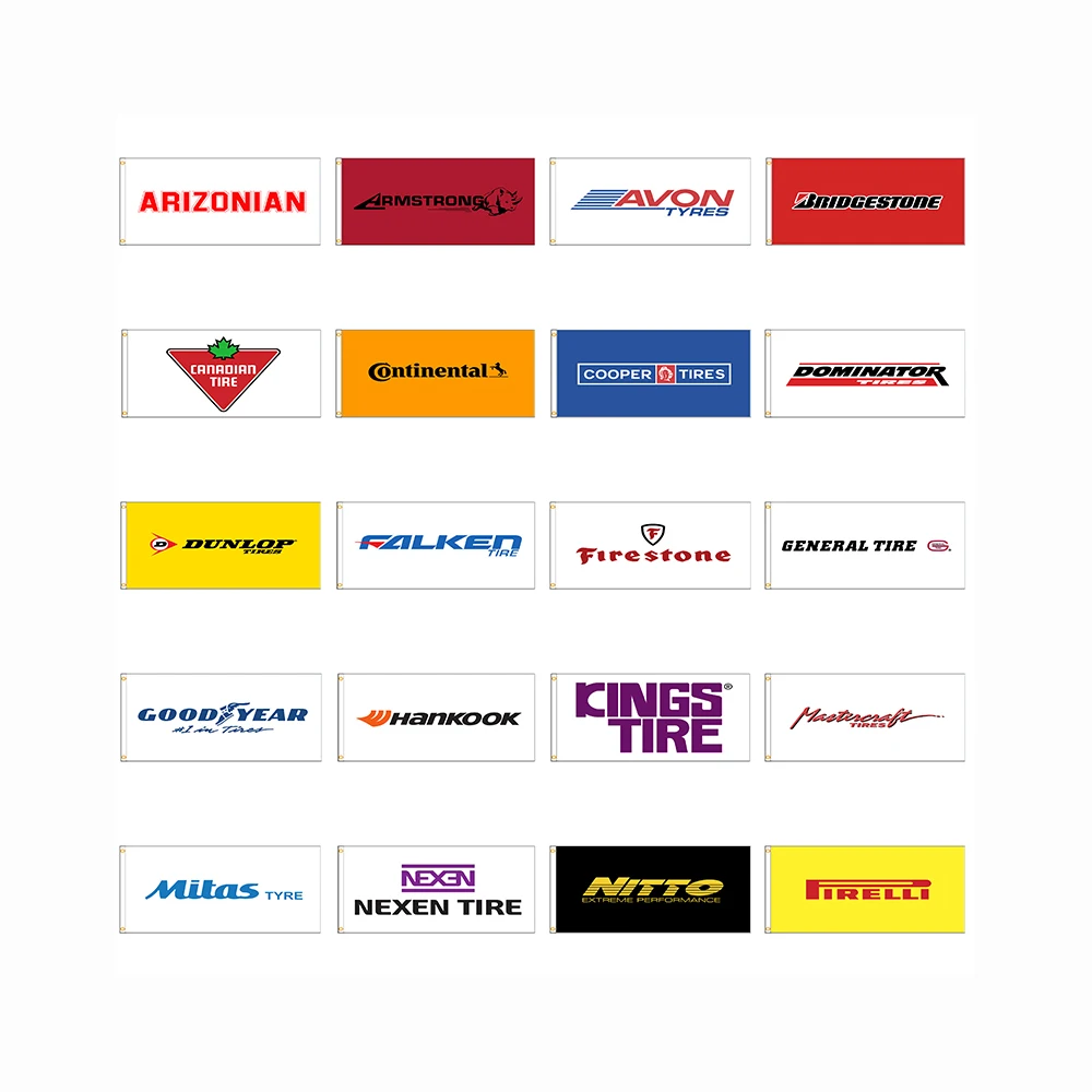 90x150cm Custom Any Logo Cars Tyre Banner Car Tire Flag for Decor