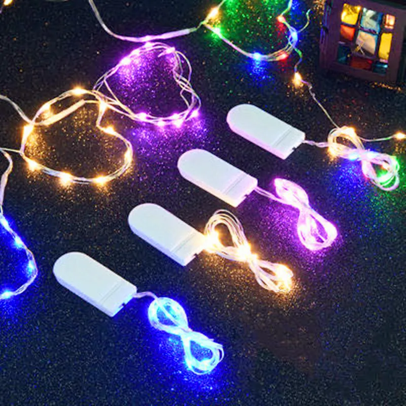 1/2/3m LED String Light Silver Wire Fairy Warm White Garland Home Christmas Wedding Party Decorate Powered by Battery Wire Light