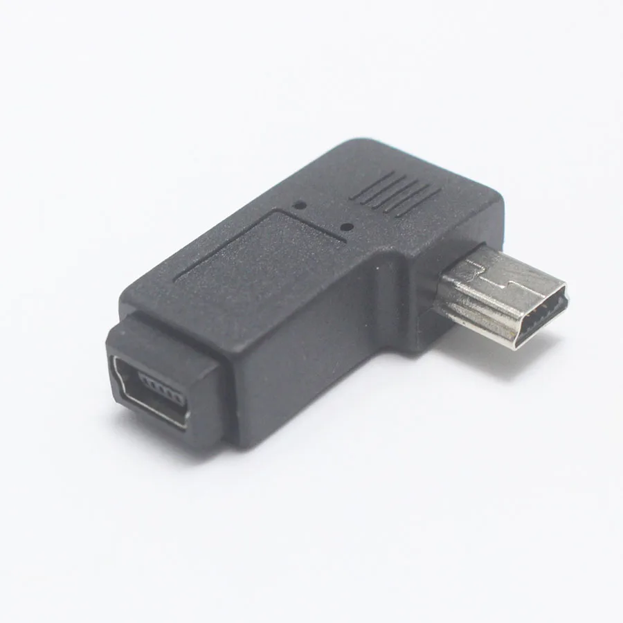 1 szt. 90 stopni lewy i prostopadły Mini USB 5pin żeńska do Micro USB męska synchronizacja danych przejściówka Micro USB do złącza Mini USB