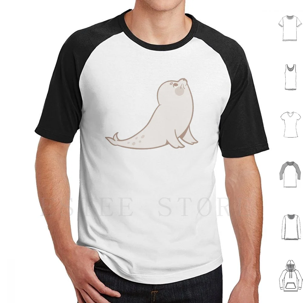 Yoga Seal Yoga Poses Meditation Seal Animals Doing Yoga Animal Doing Yoga White Grey Seals T Shirt DIY Big Size 100% Cotton