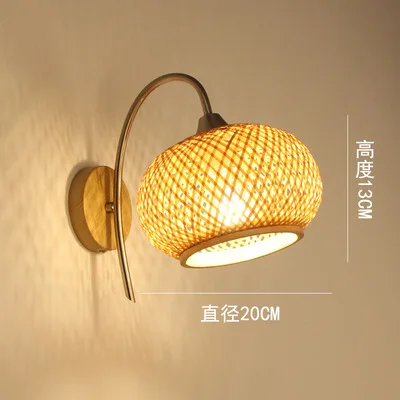 

Bamboo wall lamp bedroom bedside corridor aisle staircase log led lamp new Japanese style Zen creative hotel wall sconce lamp